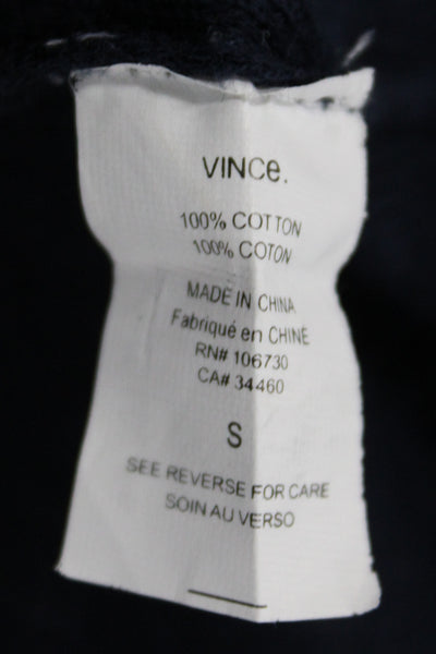 Vince Women Pullover Sweater Blue Striped Boat Neck Long Sleeve Size S