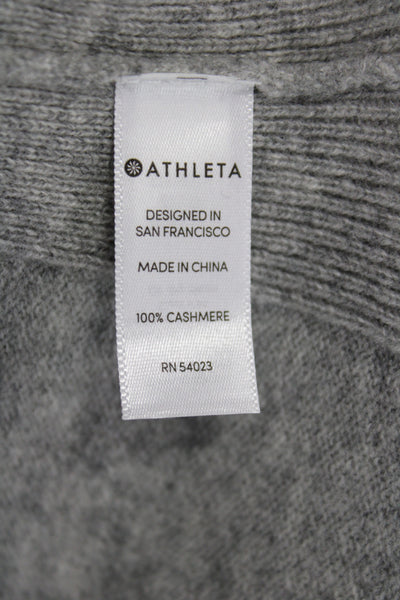 Athleta Womens Pullover 100% Cashmere Gray Crew Neck Long Sleeve Size XS