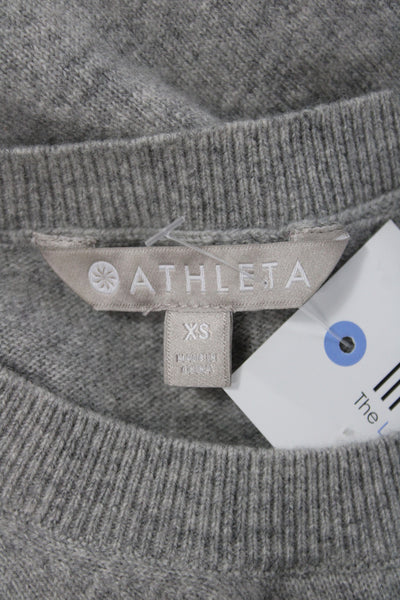 Athleta Womens Pullover 100% Cashmere Gray Crew Neck Long Sleeve Size XS