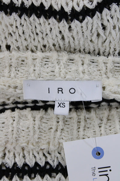 IRO Women Pullover Sweater Ivory Striped Nautical Long Sleeve Size XS