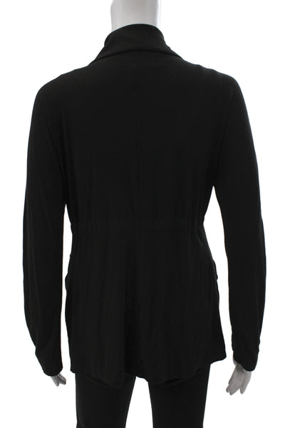 Yansi Fugel Women Basic Jacket Black Button 90% Rayon Long Sleeve Size S