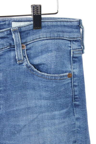 AG Women Cropped Blue Mid-Rise Cotton Jeans Button Fly Size 28