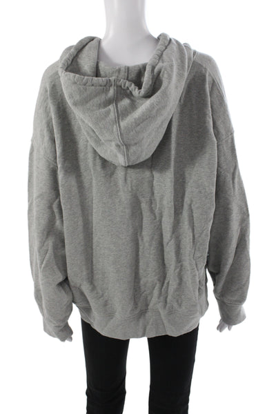 J Crew Womens Full Zip Hoodie Gray Cotton Long Sleeve Size L