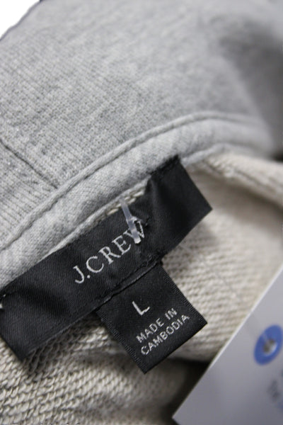 J Crew Womens Full Zip Hoodie Gray Cotton Long Sleeve Size L