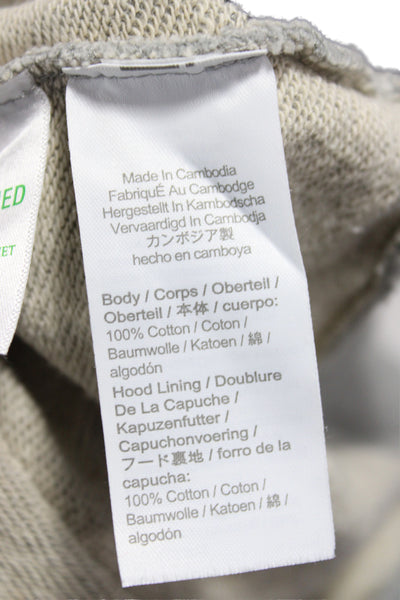 J Crew Womens Full Zip Hoodie Gray Cotton Long Sleeve Size L