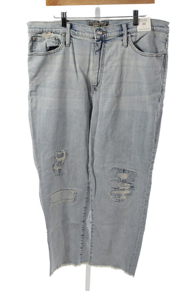 Point Sur Denim Women Boyfriend Jeans Blue Cotton High Rise Size 33