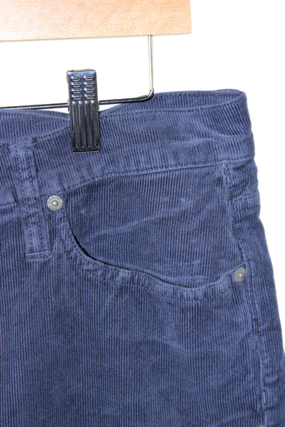 J Crew Women Cropped Pants Blue Button Cotton Inseam 28 Size 31