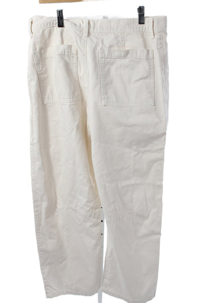 Velvet by Graham & Spencer Women Cargo Pants Ivory Cotton Size 10