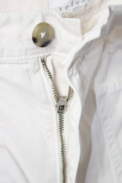 Velvet by Graham & Spencer Women Cargo Pants Ivory Cotton Size 10