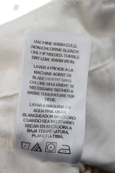 Velvet by Graham & Spencer Women Cargo Pants Ivory Cotton Size 10