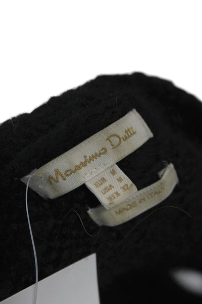 Massimo Dutti Womens Black Wool Pullover Short Sleeve Round Neck Size M