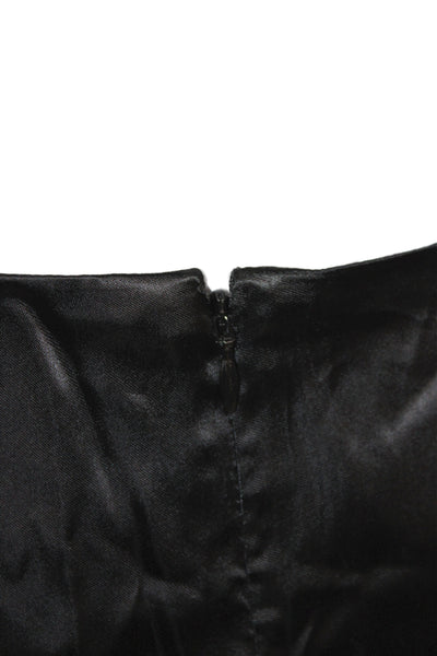 Lanvin Women Straight Pencil Skirt Black 100% Viscose Zip Midi Size 40