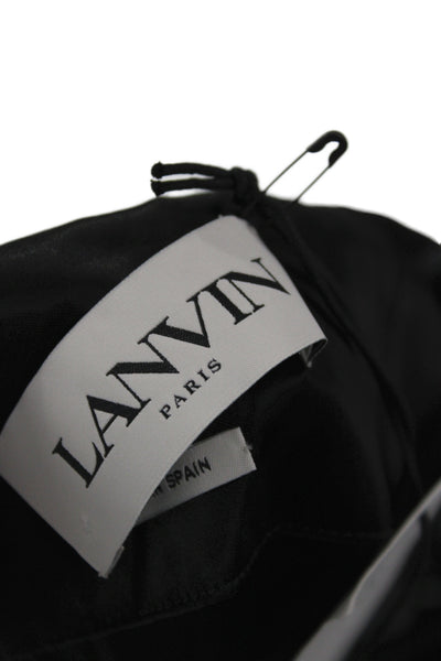 Lanvin Women Straight Pencil Skirt Black 100% Viscose Zip Midi Size 40