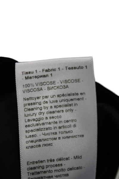 Lanvin Women Straight Pencil Skirt Black 100% Viscose Zip Midi Size 40