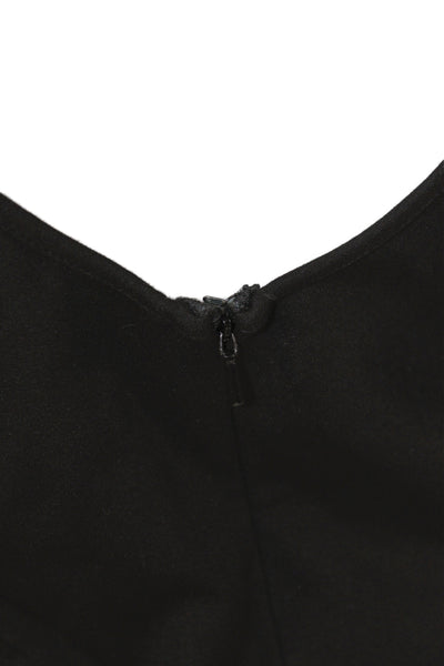 David Koma Womens Mini Dress Black Viscose Round Neck Short Sleeve Zip Size 2