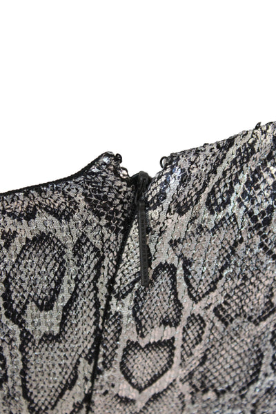 Christopher Kane Women Gray Animal Print Off the Shoulder Maxi Dress Size 46