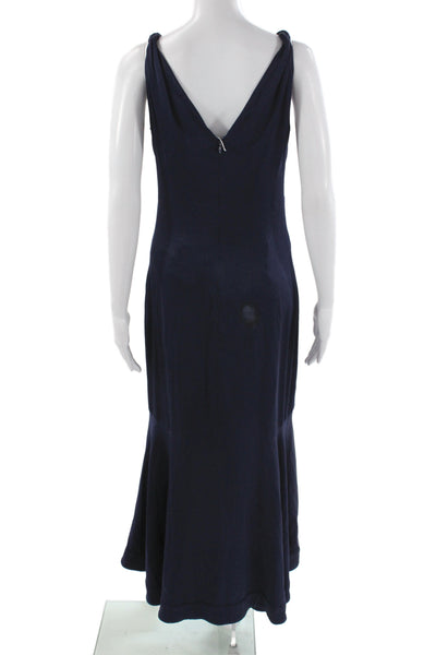 Shoshanna Women Mermaid Dress Blue V-Neck Sleeveless Long Size 4