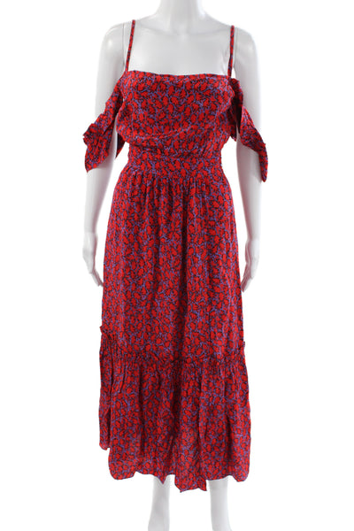 Derek Lam 10 Crosby Women Maxi Dress Silk Geometric Square Neck Size 0