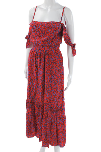 Derek Lam 10 Crosby Women Maxi Dress Silk Geometric Square Neck Size 0