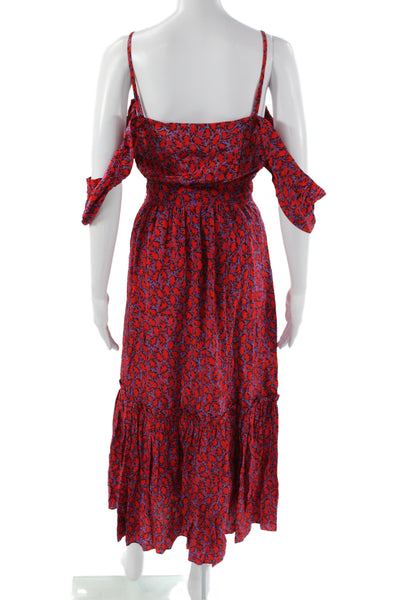 Derek Lam 10 Crosby Women Maxi Dress Silk Geometric Square Neck Size 0