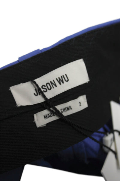Jason Wu Women Dress Pants Blue 64% Cotton Hook & Eye Size 2