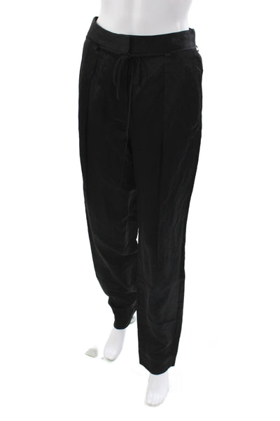 Jason Wu Women Dress Pants Black Cupro Drawstring Size 2