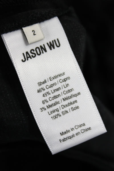 Jason Wu Women Dress Pants Black Cupro Drawstring Size 2