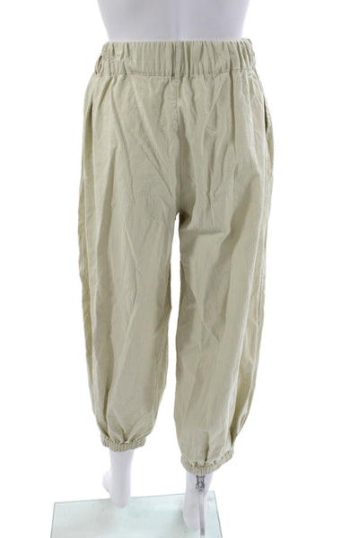 Free People Womens Boho Beige Bloomer Pants 100% Cotton Pull On Size XS