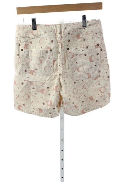 Anthropologie Womens Ivory Geometric Utility Shorts Cotton Size 25