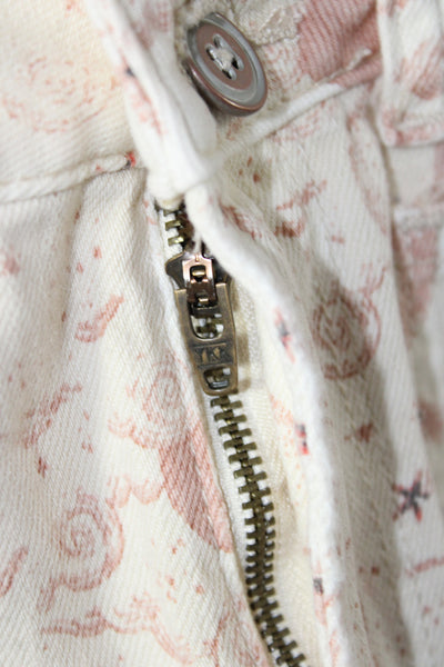 Anthropologie Womens Ivory Geometric Utility Shorts Cotton Size 25