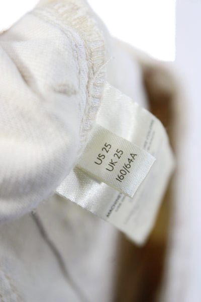 Anthropologie Womens Ivory Geometric Utility Shorts Cotton Size 25