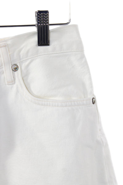Agolde Womens Cut-Off White 100% Cotton Shorts Button Closure Size 24