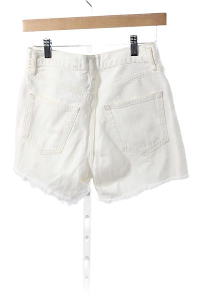 Agolde Womens Cut-Off White 100% Cotton Shorts Button Closure Size 24