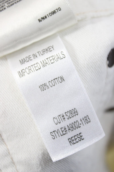 Agolde Womens Cut-Off White 100% Cotton Shorts Button Closure Size 24