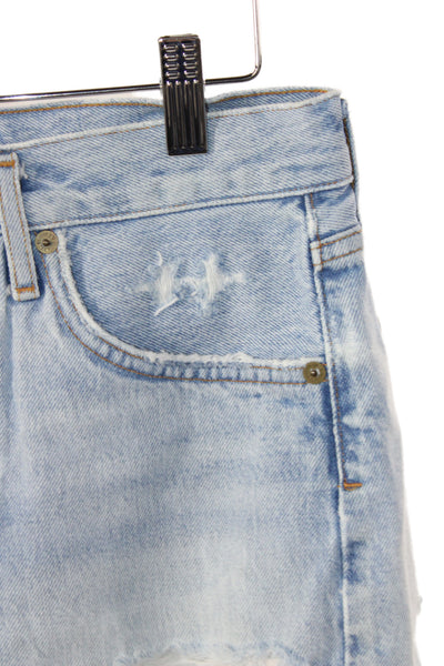 Agolde Women Cut-Off Blue Shorts 100% Cotton Button Size 25