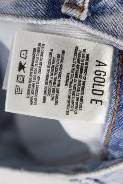 Agolde Women Cut-Off Blue Shorts 100% Cotton Button Size 25
