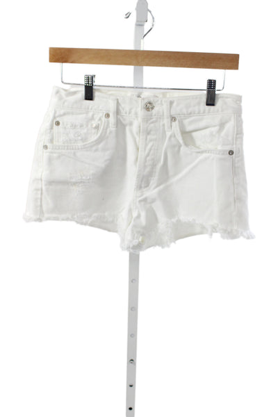 Agolde Womens Cut-Off Cotton Shorts White Size 25