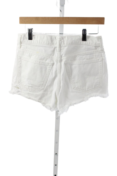 Agolde Womens Cut-Off Cotton Shorts White Size 25
