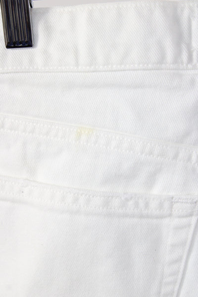 Agolde Womens Cut-Off Cotton Shorts White Size 25