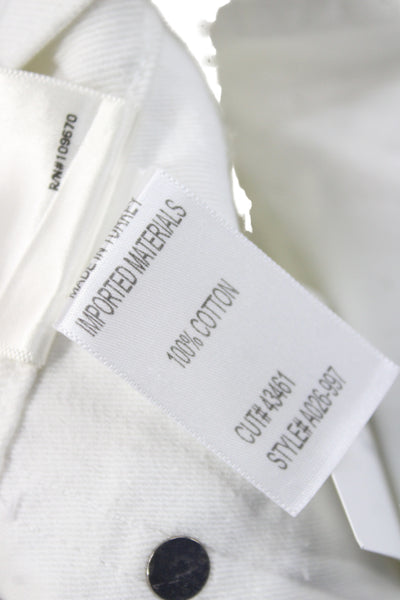Agolde Womens Cut-Off Cotton Shorts White Size 25