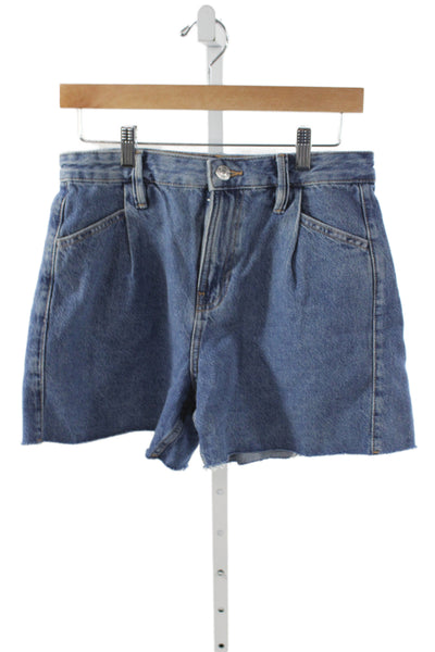 MNG Womens Cut-Off Cotton Button Solid Casual Shorts Summer Size 4