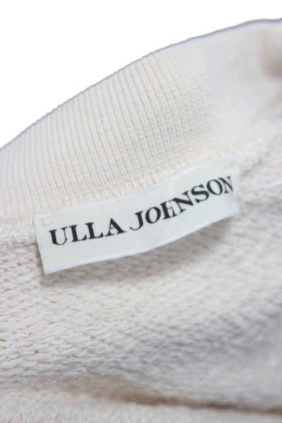 Ulla Johnson Womens Beige Floral Jersey Crew Neck Long Sleeve Cotton Size M