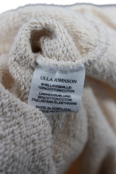 Ulla Johnson Womens Beige Floral Jersey Crew Neck Long Sleeve Cotton Size M