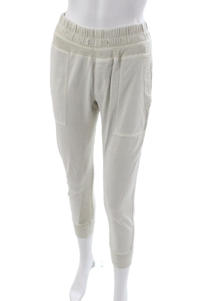James Perse Women Beige Jogger Pants 100% Cotton Pull On Size 0
