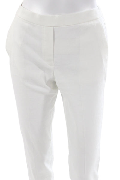 Theory Womens Ankle White Linen Pull On Pants Size 00