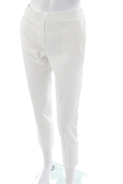 Theory Womens Ankle White Linen Pull On Pants Size 00