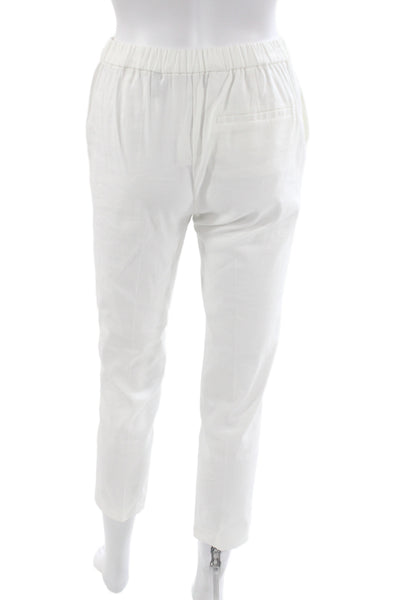 Theory Womens Ankle White Linen Pull On Pants Size 00