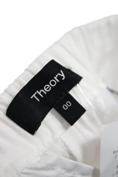 Theory Womens Ankle White Linen Pull On Pants Size 00