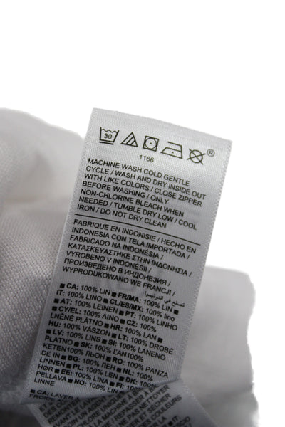 Athleta Womens Linen Jogger Pants White Drawstring Size S