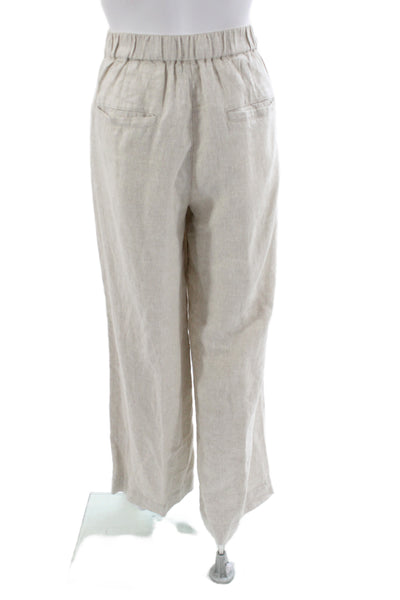 Faherty Women Cropped Linen Pants Beige Size S